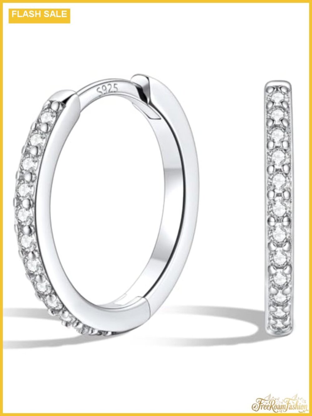925 Sterling Silver Huggie Hoop Earrings for Women CZ Cartilage Jewelry Gift